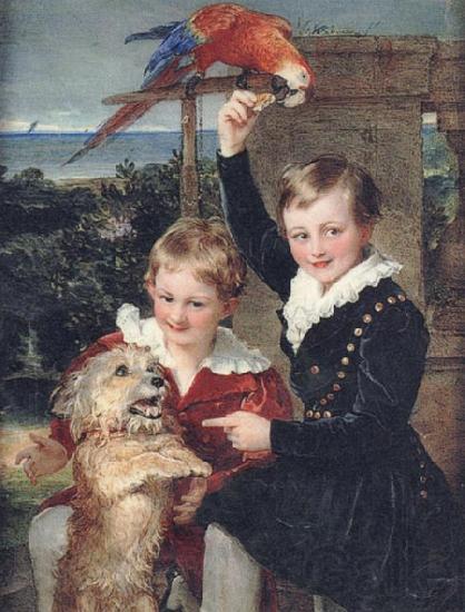 William Charles Ross Prince Ernest and Prince Edward of Leiningen Germany oil painting art